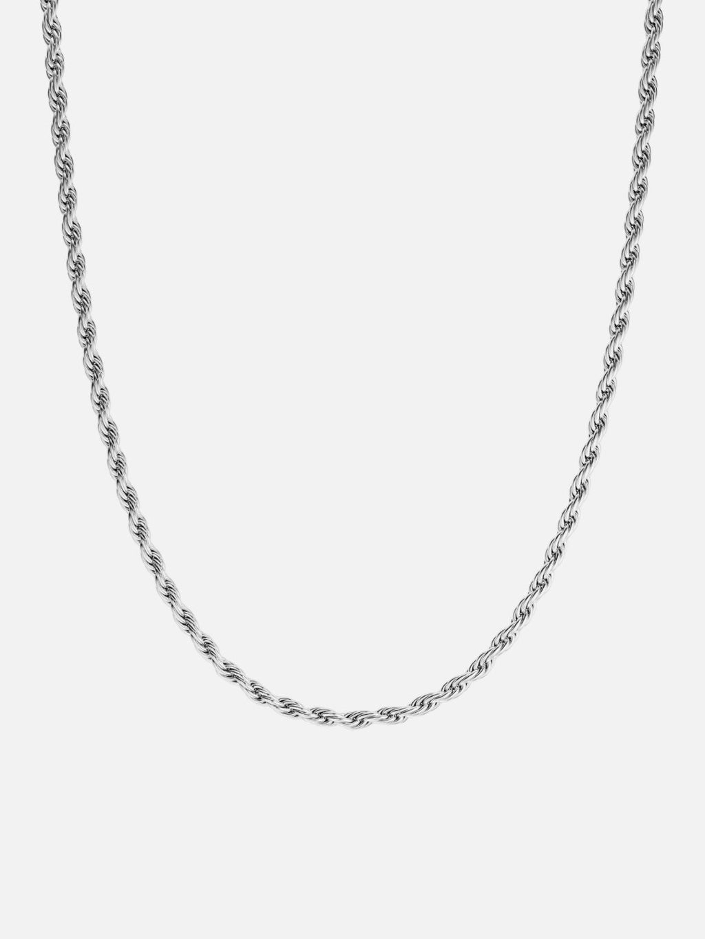 Rope Chain 3MM silver men necklace waterproof SOC.BCLUB