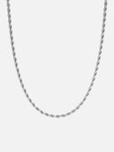 Rope Chain 3MM silver men necklace waterproof SOC.BCLUB