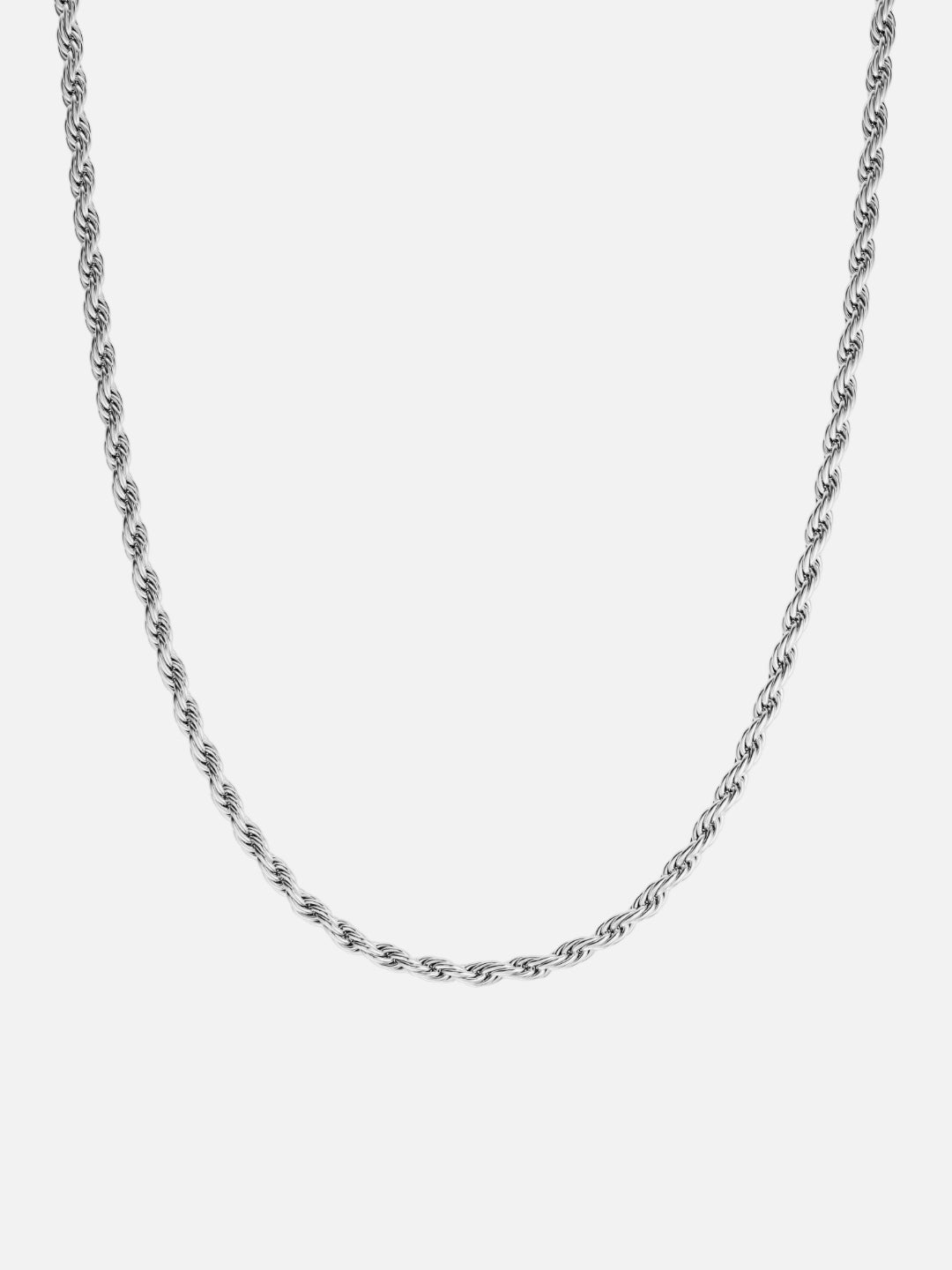 Rope Chain 3MM silver men necklace waterproof SOC.BCLUB