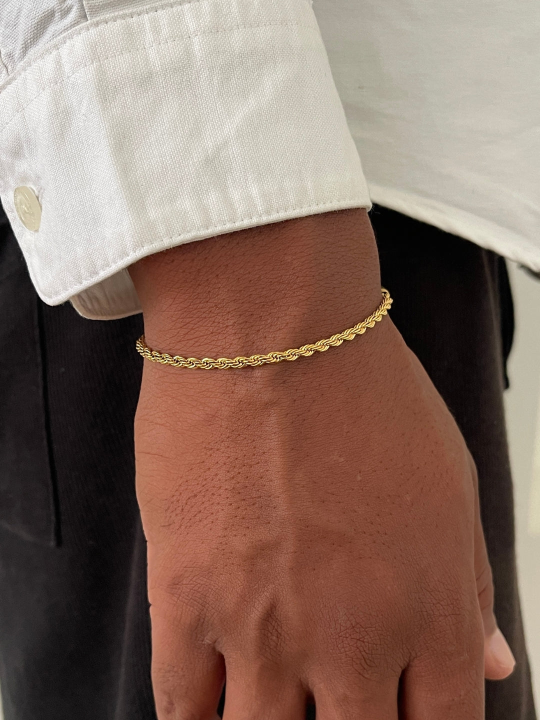 Rope Bracelet 3MM gold men lifestyle SOC.BCLUB