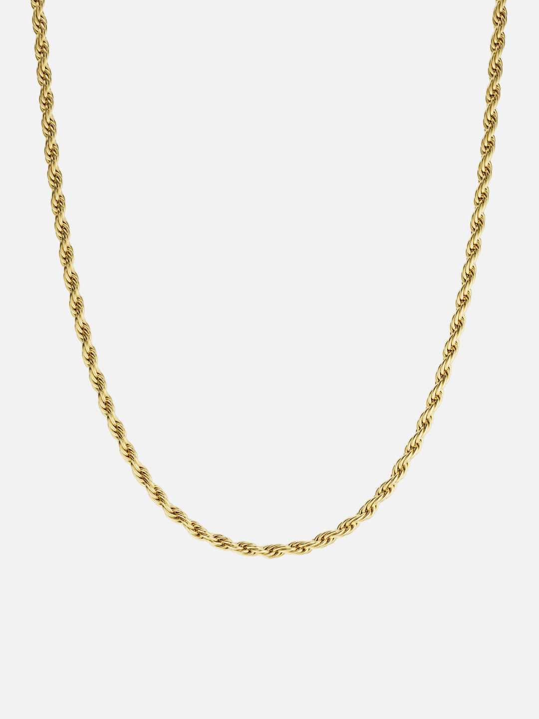 Rope Chain 3MM 18K gold men necklace waterproof SOC.BCLUB