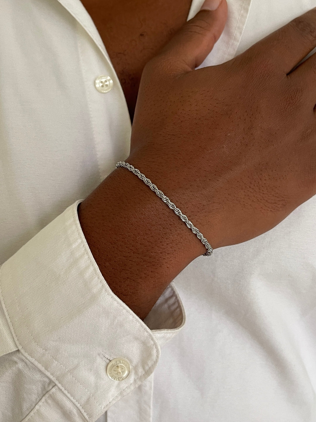 Rope Bracelet sterling silver men detail SOC.BCLUB