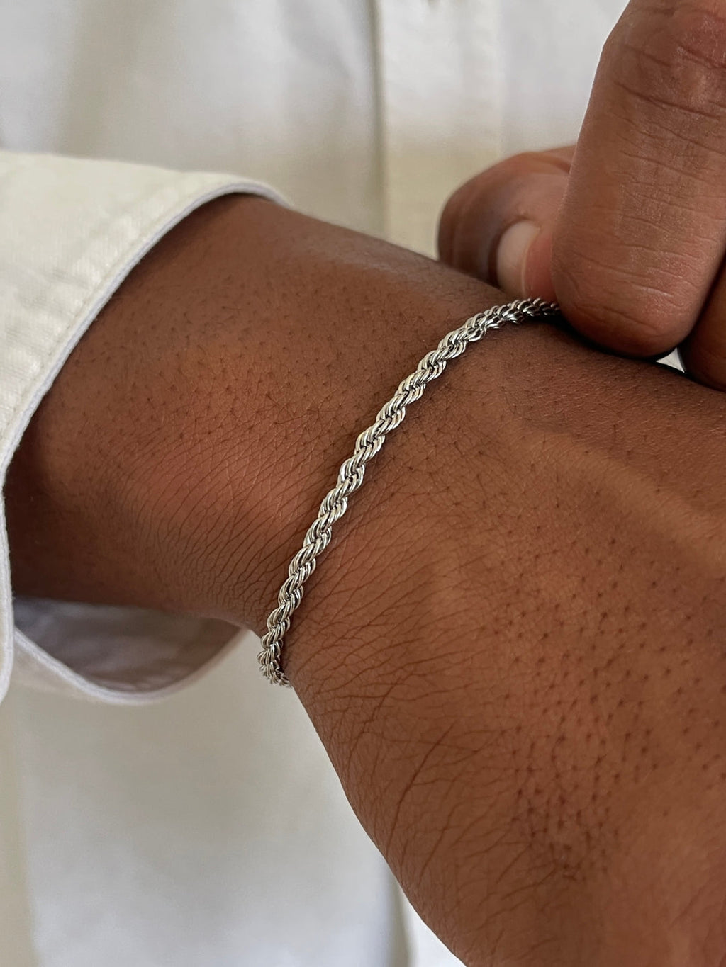 BRACCIALE CORDA 3MM | Argento