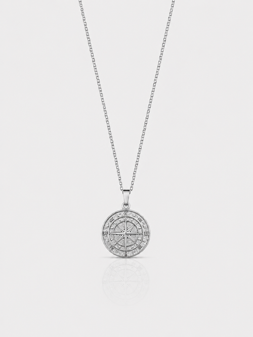 Compass Chain silver men necklace tarnish-free SOC.BCLUB