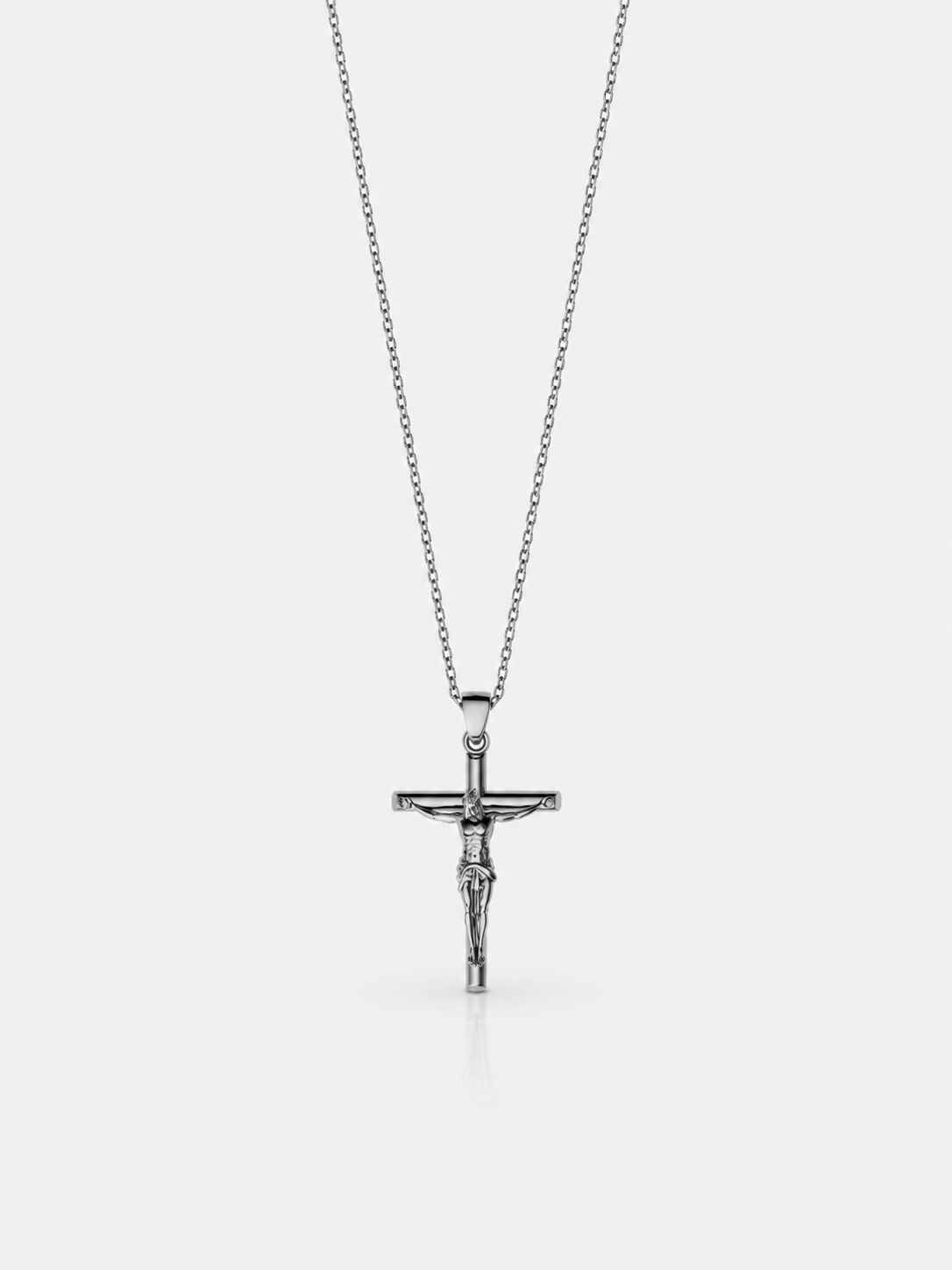 Crucifix Chain silver men necklace religious waterproof SOC.BCLUB