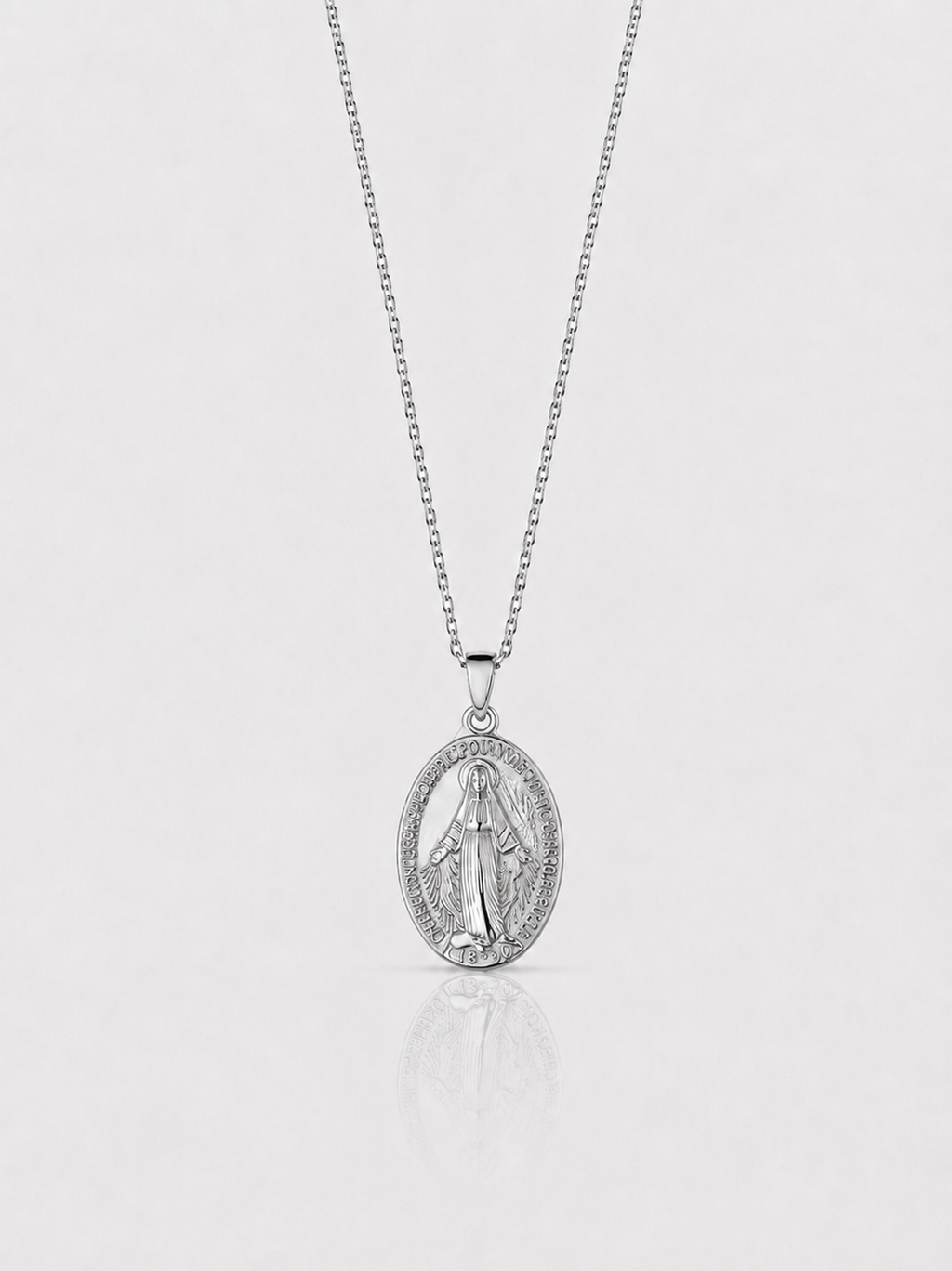 Maria Chain silver men religious necklace SOC.BCLUB