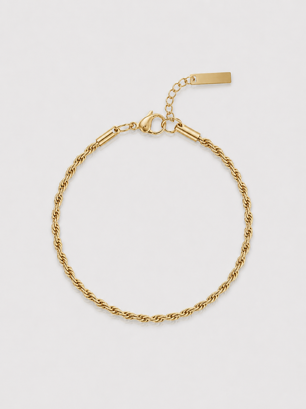 Rope Bracelet 3MM gold men bracelet SOC.BCLUB
