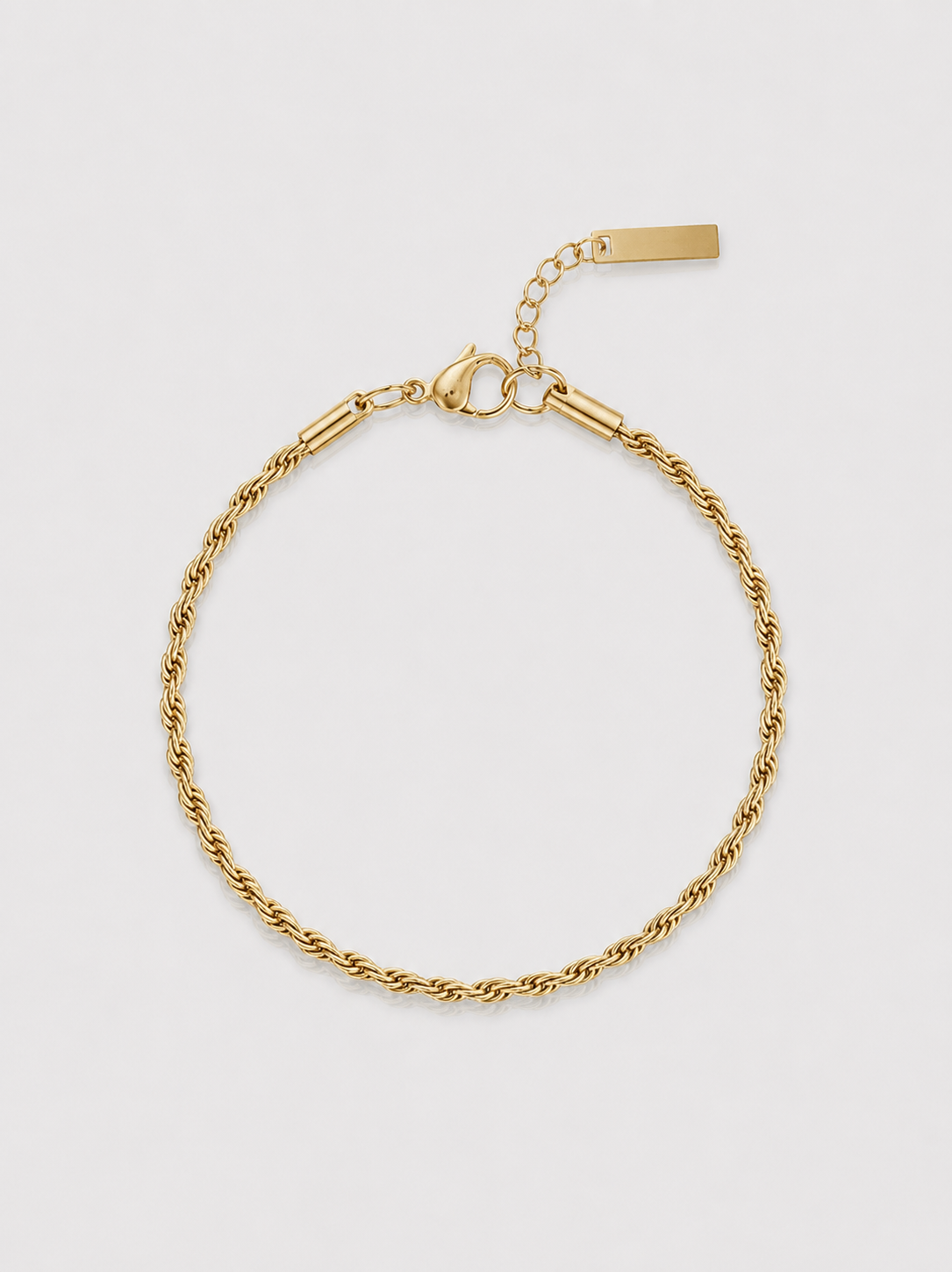 Rope Bracelet 3MM gold men bracelet SOC.BCLUB