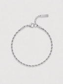 Rope Bracelet 3MM silver men waterproof tarnish-free SOC.BCLUB